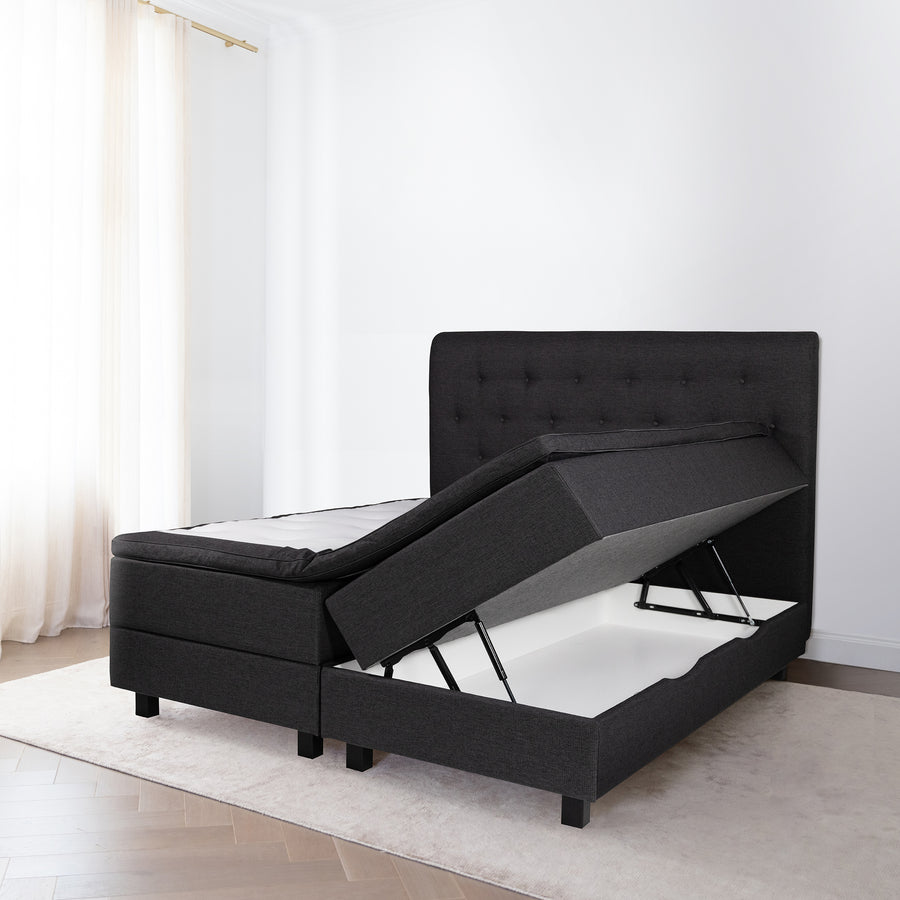 Storage bed UNI, dark grey 180x200