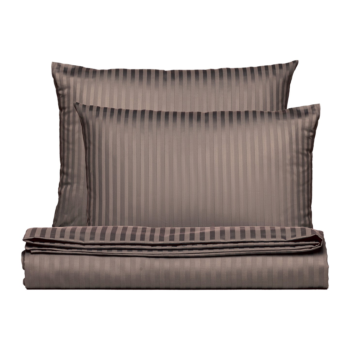 PHB Silky Satin triipsatiinist voodipesukomplekt Cacao 200x220/50x60x2