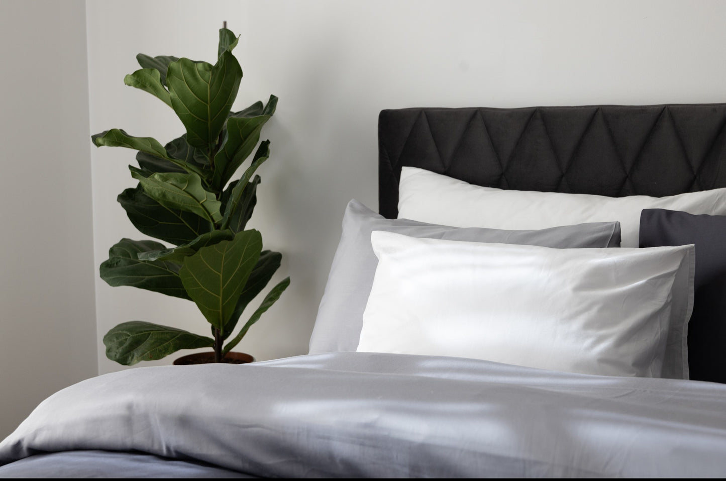PHB Silky Satin Pillowcase Light Grey 50x70