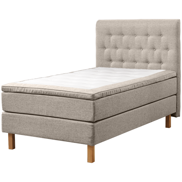 Continental bed Uni light grey 140x200