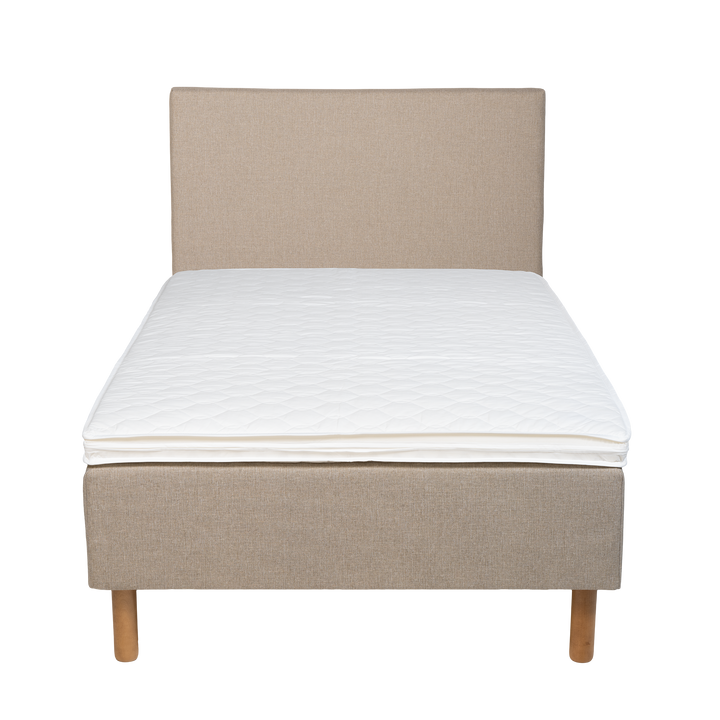 Frame bed Rahu 120x200 beige with headboard