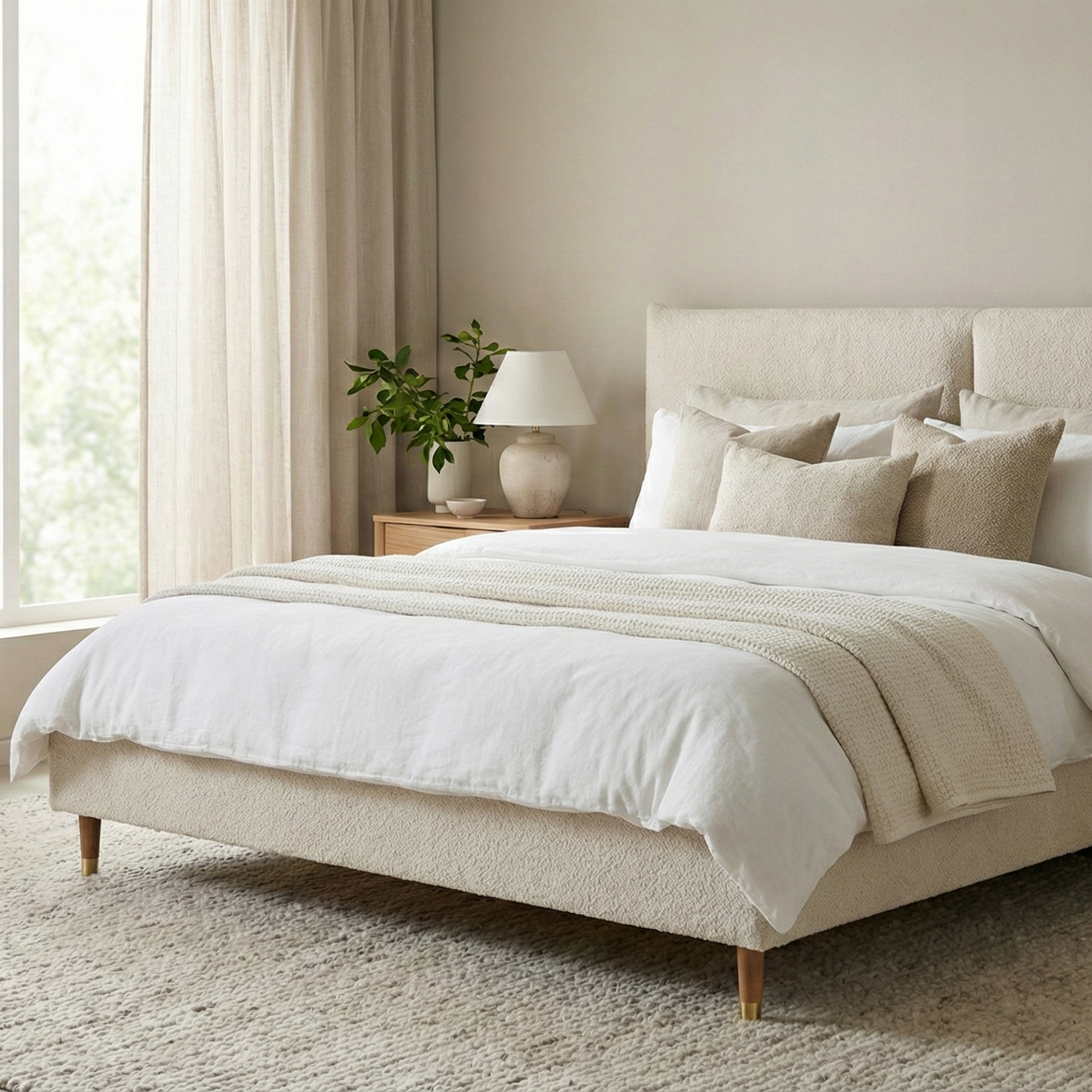 Set Upholstered Bed Frame Mira Comfort+ Raven 22 180x200