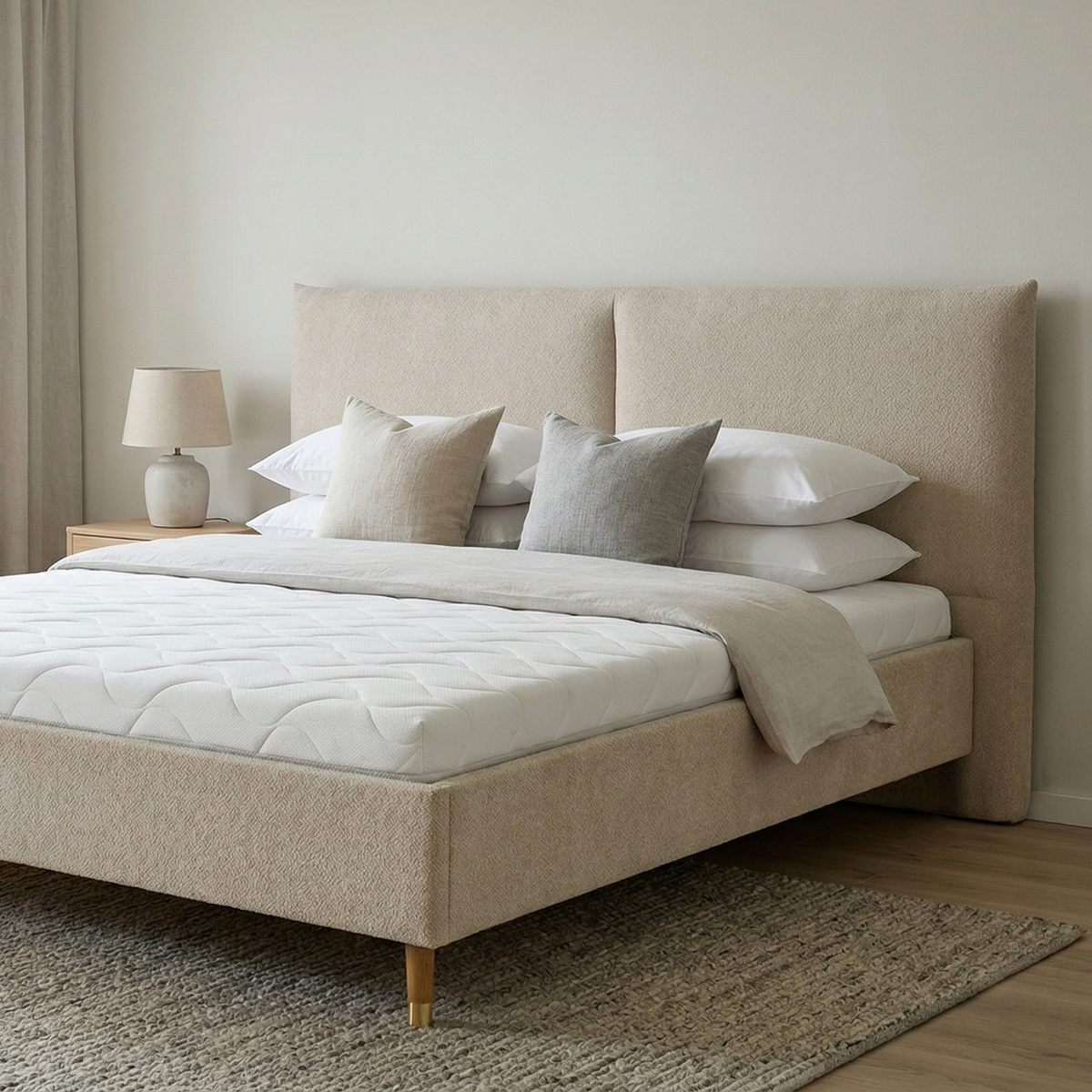 Set Upholstered Bed Frame Mira Comfort+ Raven 24 140x200