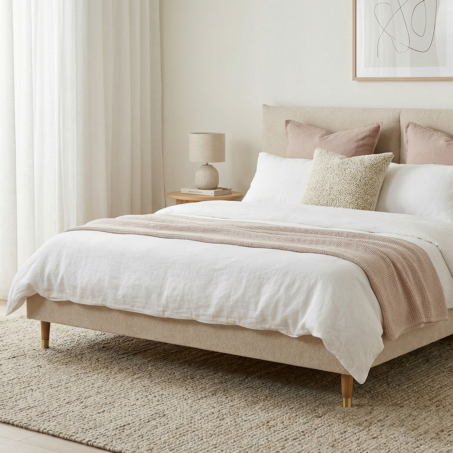 Set Upholstered Bed Frame Mira Comfort+ Raven 24 180x200