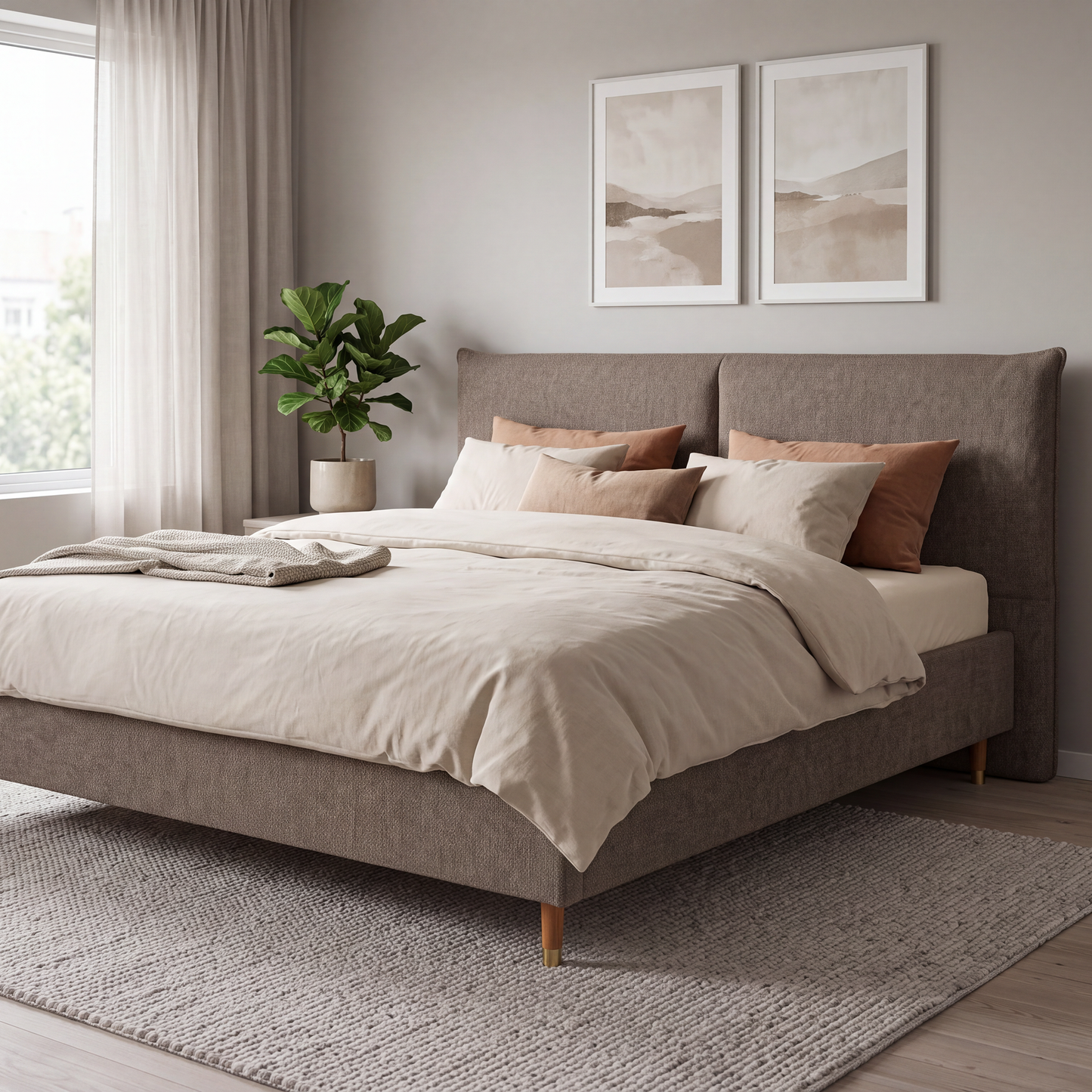Set Upholstered Bed Frame Mira Comfort+ Raven 34 180x200