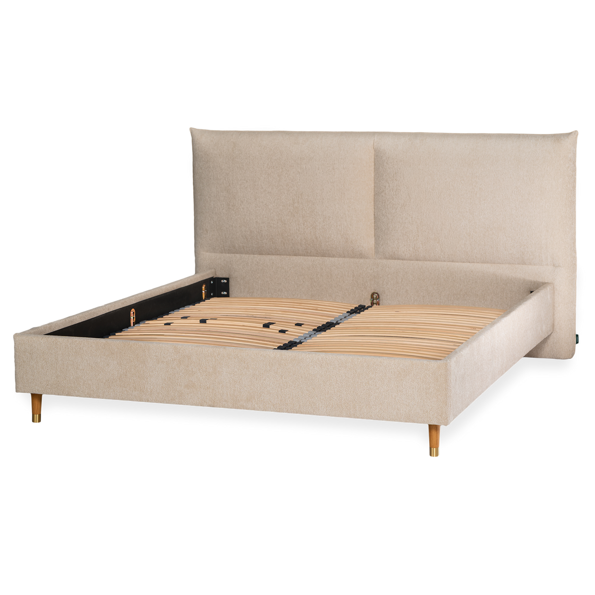 Set Upholstered Bed Frame Mira Comfort+ Raven 24 180x200