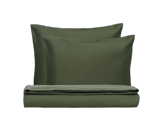 WB Bedding Set Silky Satin CO100 TC300 moss green 120g/m2 200x220/50x60x2