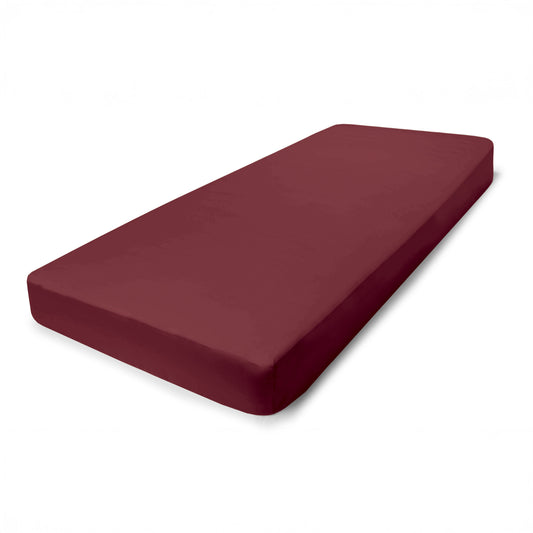 WB Fitted Sheet Silky Satin CO100 TC300 ruby wine 120g/m2 90x200x30